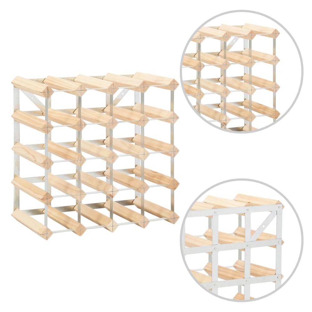 Wine Rack for 20 Bottles Solid Pinewood - vidaXL