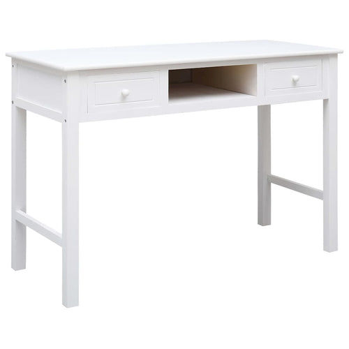 Desk White Paulownia wood and Poplar wood Medium Desk - vidaXL