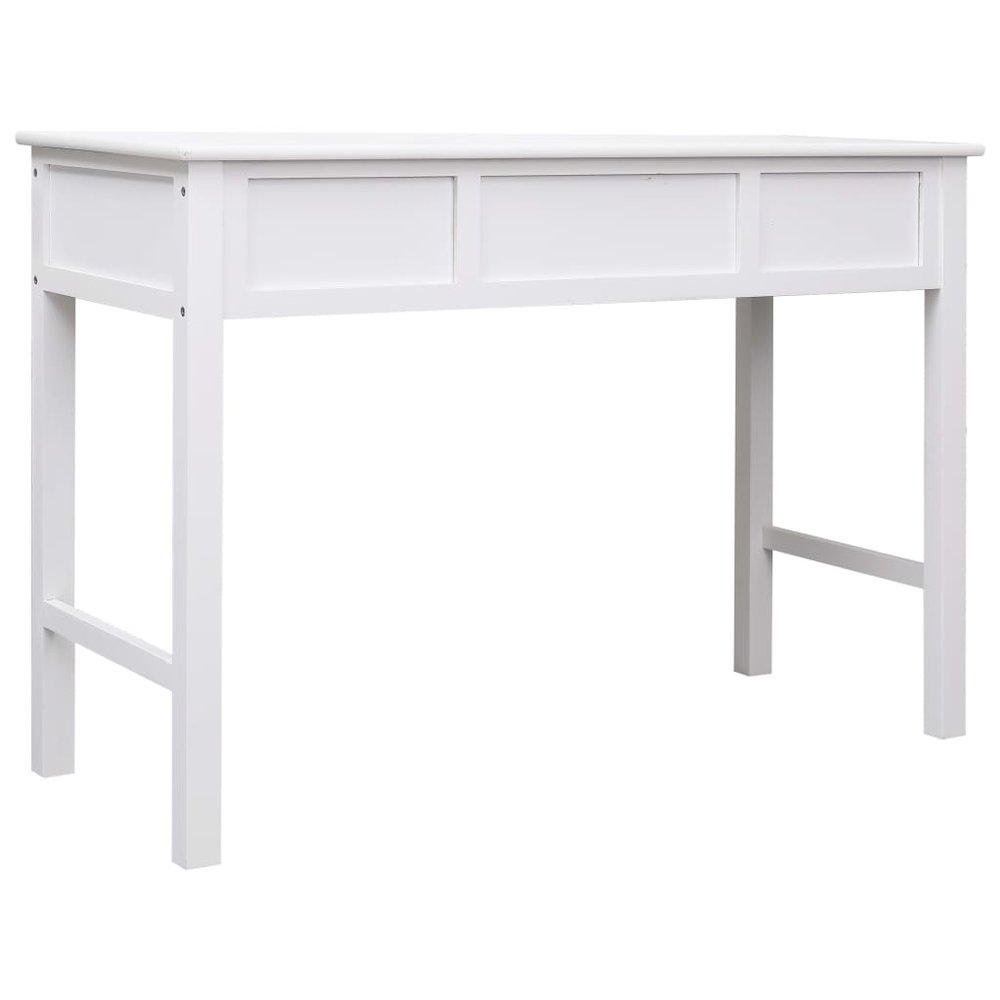 Desk White Paulownia wood and Poplar wood Medium Desk - vidaXL