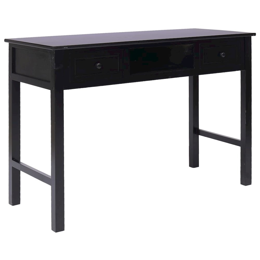 Desk Black Paulownia wood Medium Desk Rectangular Vintage - vidaXL