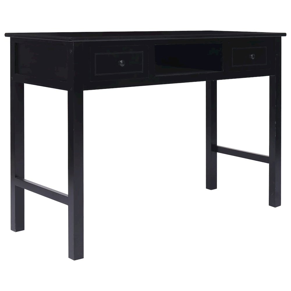Desk Black Paulownia wood Medium Desk Rectangular Vintage - vidaXL