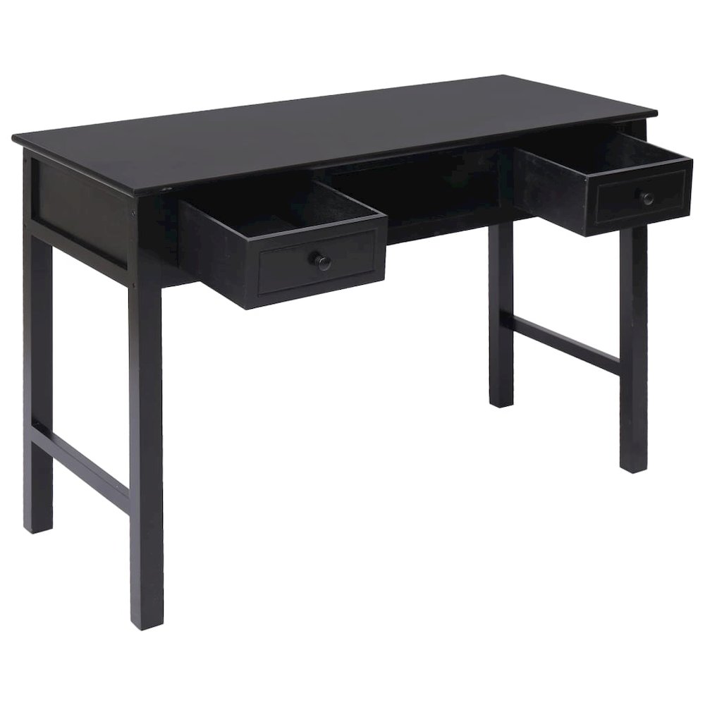Desk Black Paulownia wood Medium Desk Rectangular Vintage - vidaXL