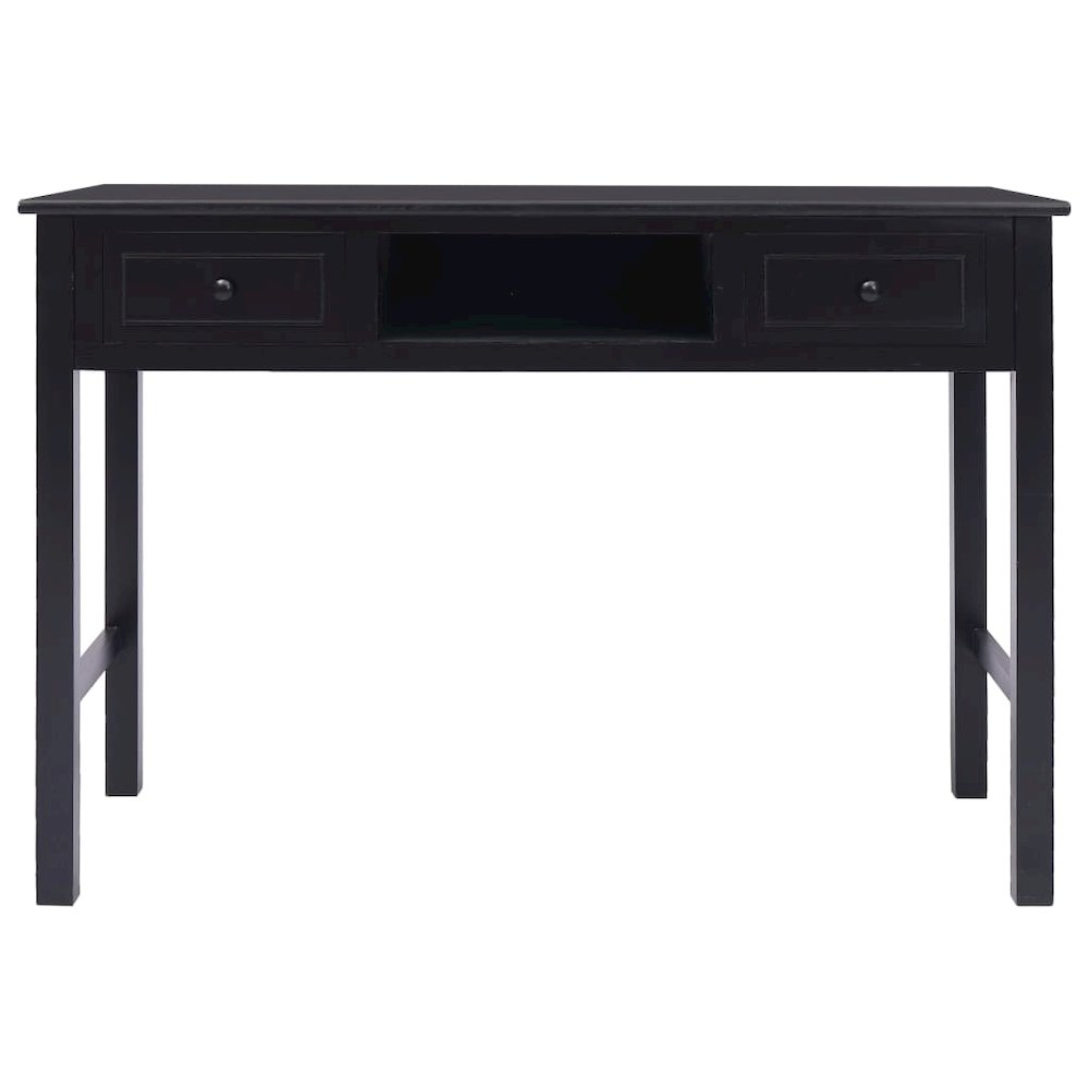 Desk Black Paulownia wood Medium Desk Rectangular Vintage - vidaXL