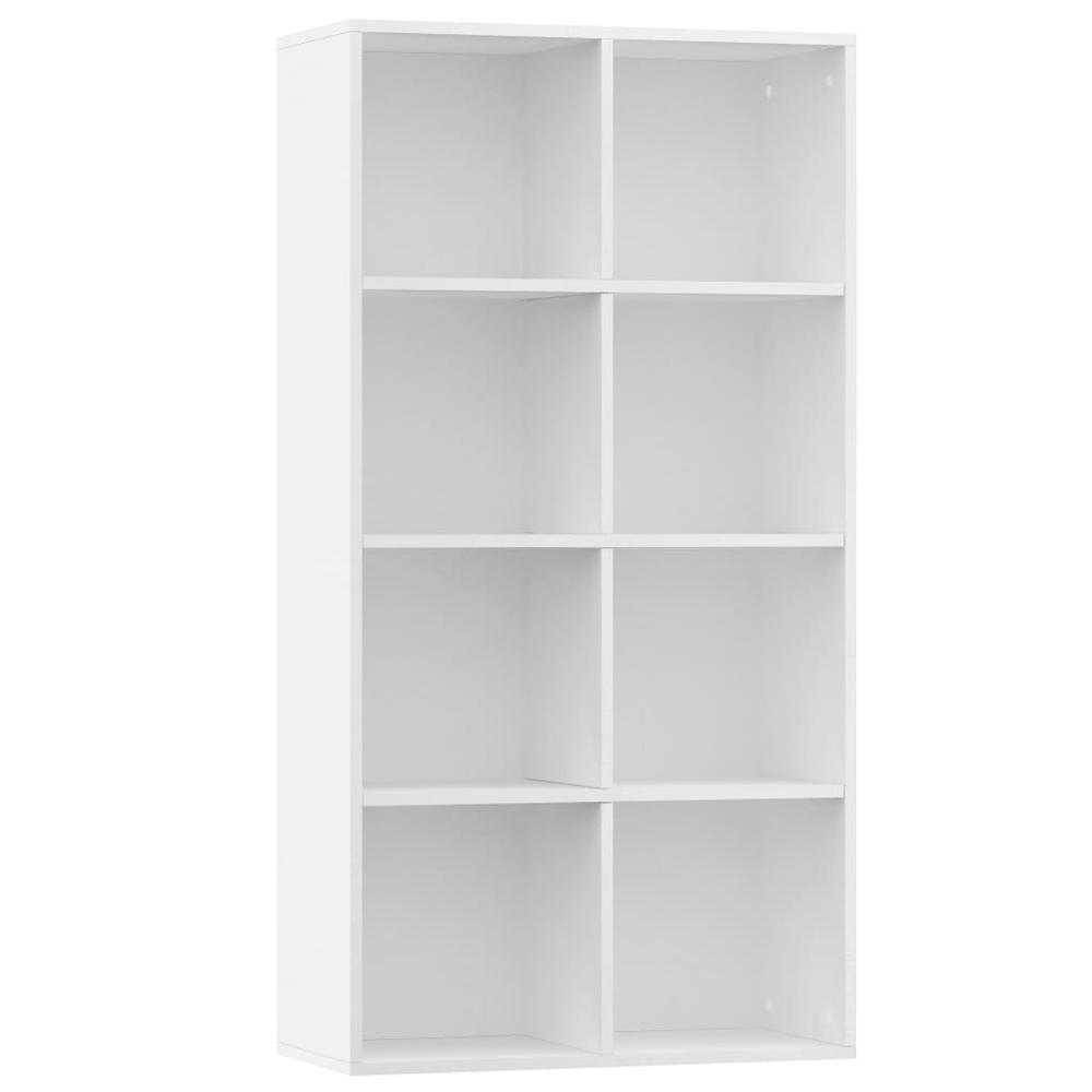 vidaXL Book Cabinet/Sideboard White 26''x11.8''x51.2'' Chipboard, 800153