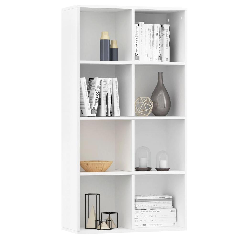 vidaXL Book Cabinet/Sideboard White 26''x11.8''x51.2'' Chipboard, 800153