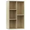 vidaXL Book Cabinet/Sideboard Sonoma Oak 19.7''x9.8''x31.5'' Chipboard, 800165