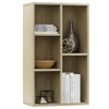 vidaXL Book Cabinet/Sideboard Sonoma Oak 19.7''x9.8''x31.5'' Chipboard, 800165