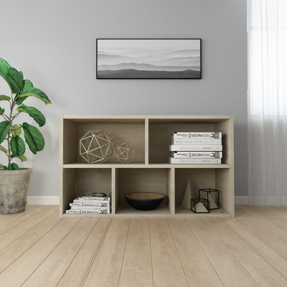 vidaXL Book Cabinet/Sideboard Sonoma Oak 19.7''x9.8''x31.5'' Chipboard, 800165