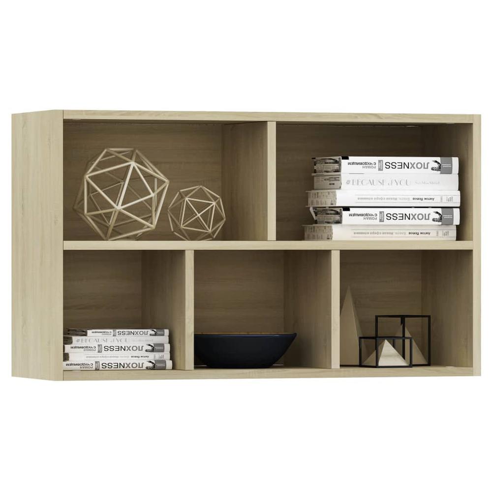 vidaXL Book Cabinet/Sideboard Sonoma Oak 19.7''x9.8''x31.5'' Chipboard, 800165