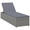vidaXL Sun Lounger with Cushion Poly Rattan Gray, 46220