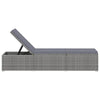 vidaXL Sun Lounger with Cushion Poly Rattan Gray, 46220