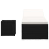 Sun Lounger Black rattan and cream white cushion - vidaXL