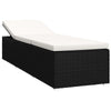 Sun Lounger Black rattan and cream white cushion - vidaXL