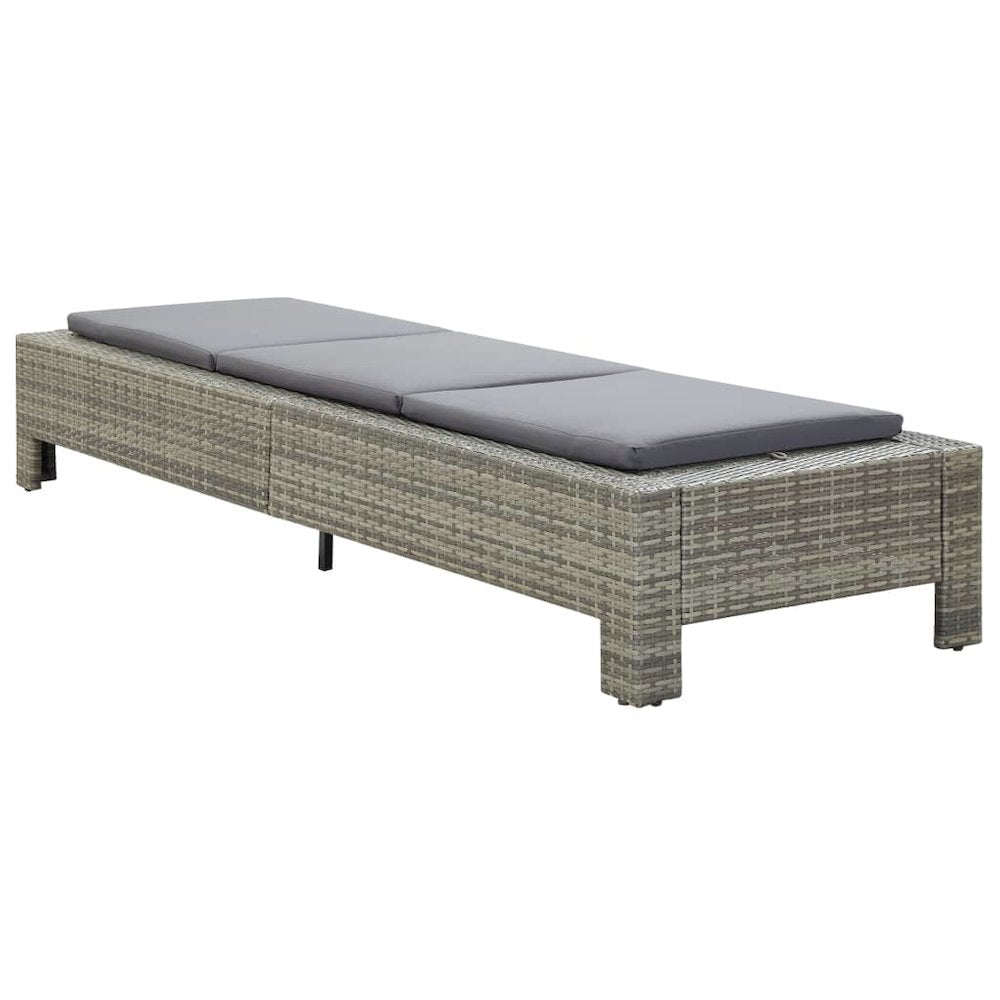 Sun Lounger Grey rattan PE rattan, powder-coated steel - vidaXL