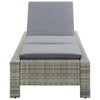Sun Lounger Grey rattan PE rattan, powder-coated steel - vidaXL