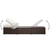 Sun Lounger Brown rattan and cream white cushion - vidaXL