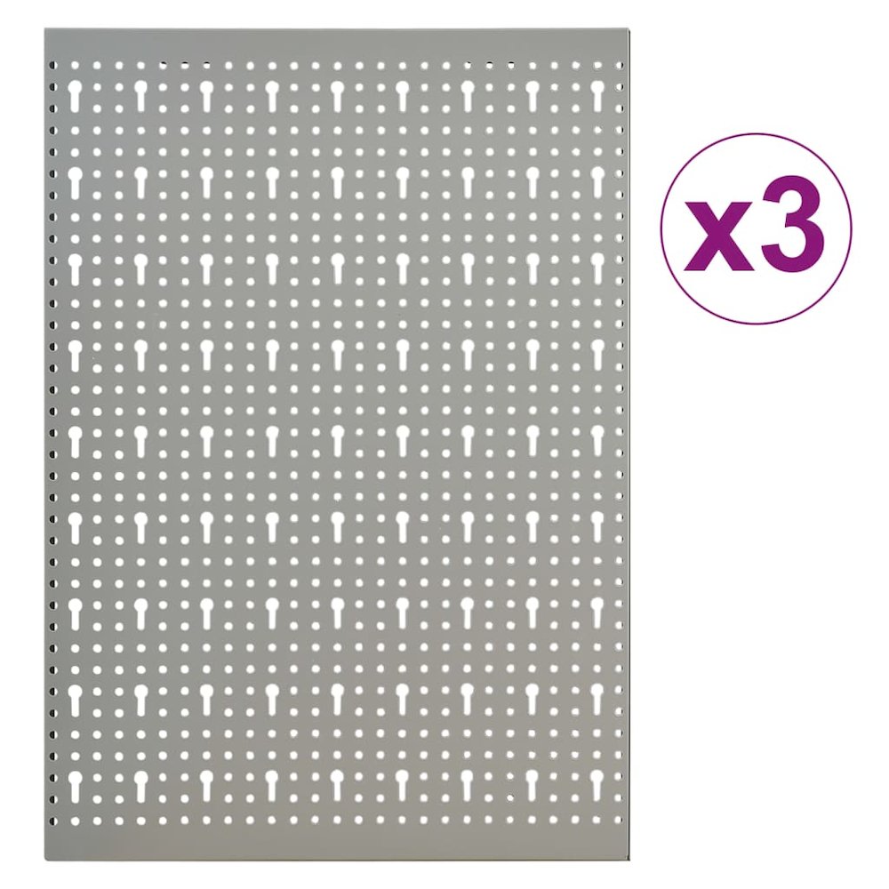 vidaXL Wall-mounted Peg Boards 3 pcs 15.7''x22.8'' Steel, 145349