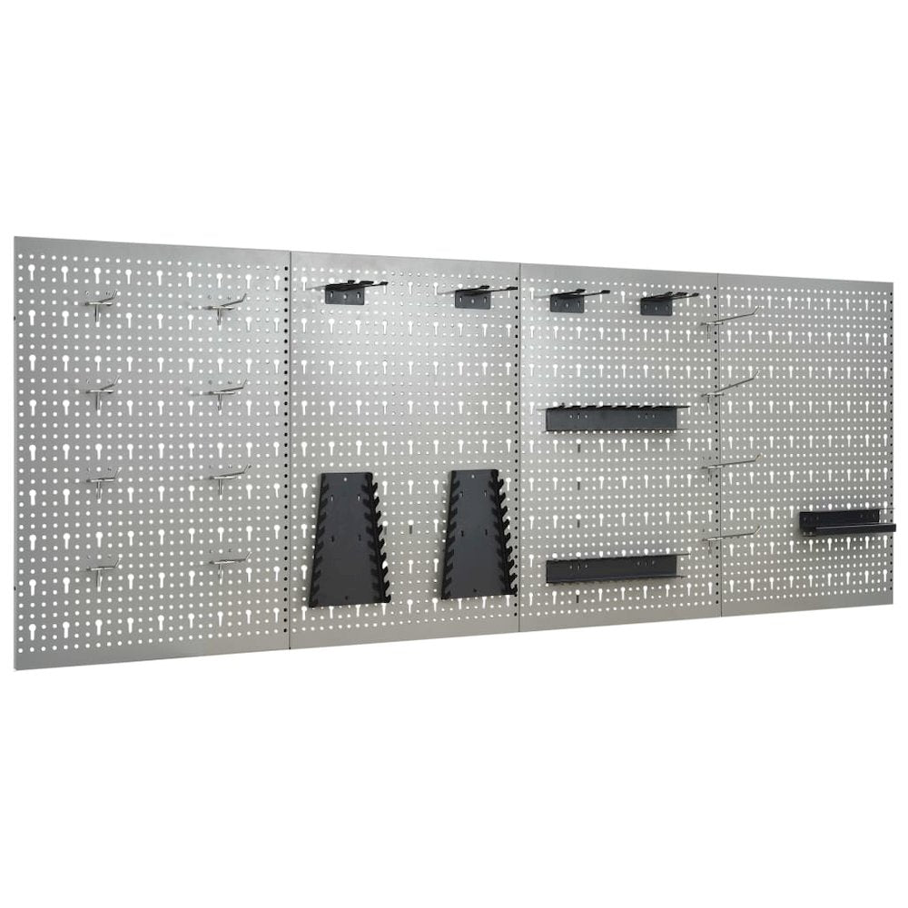 vidaXL Wall-mounted Peg Boards 4 pcs 15.7''x22.8'' Steel, 145352