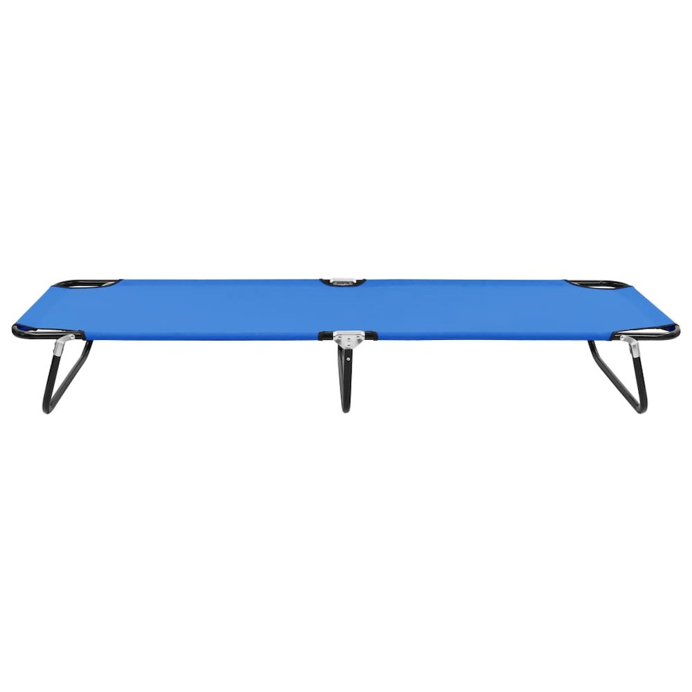 Sun Lounger Blue Steel frame and polyester fabric Standard Size - vidaXL