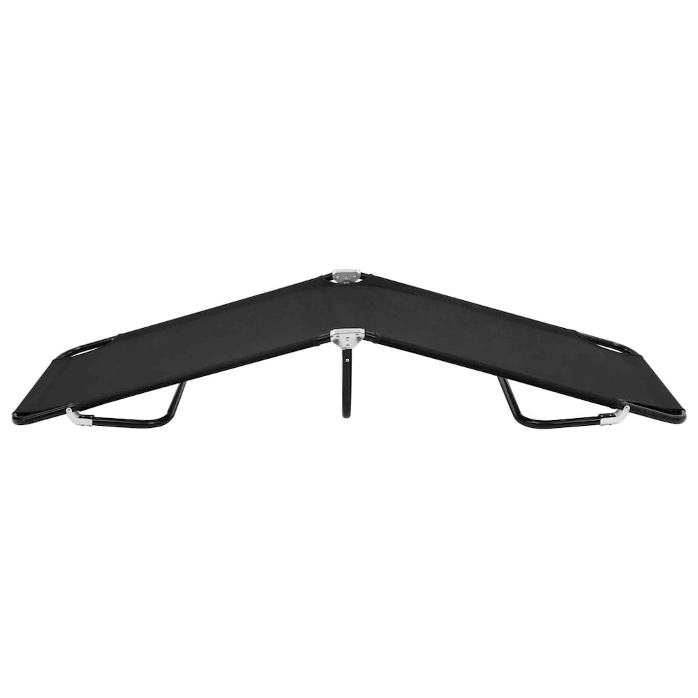Sun Lounger Black Powder-coated steel, 600D polyester with PE coating - vidaXL