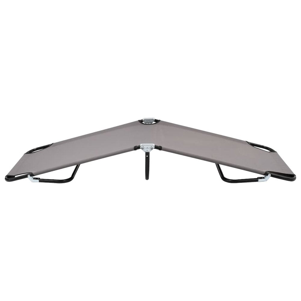 Sun Lounger Grey Strong steel frame & 600D polyester Standard - vidaXL