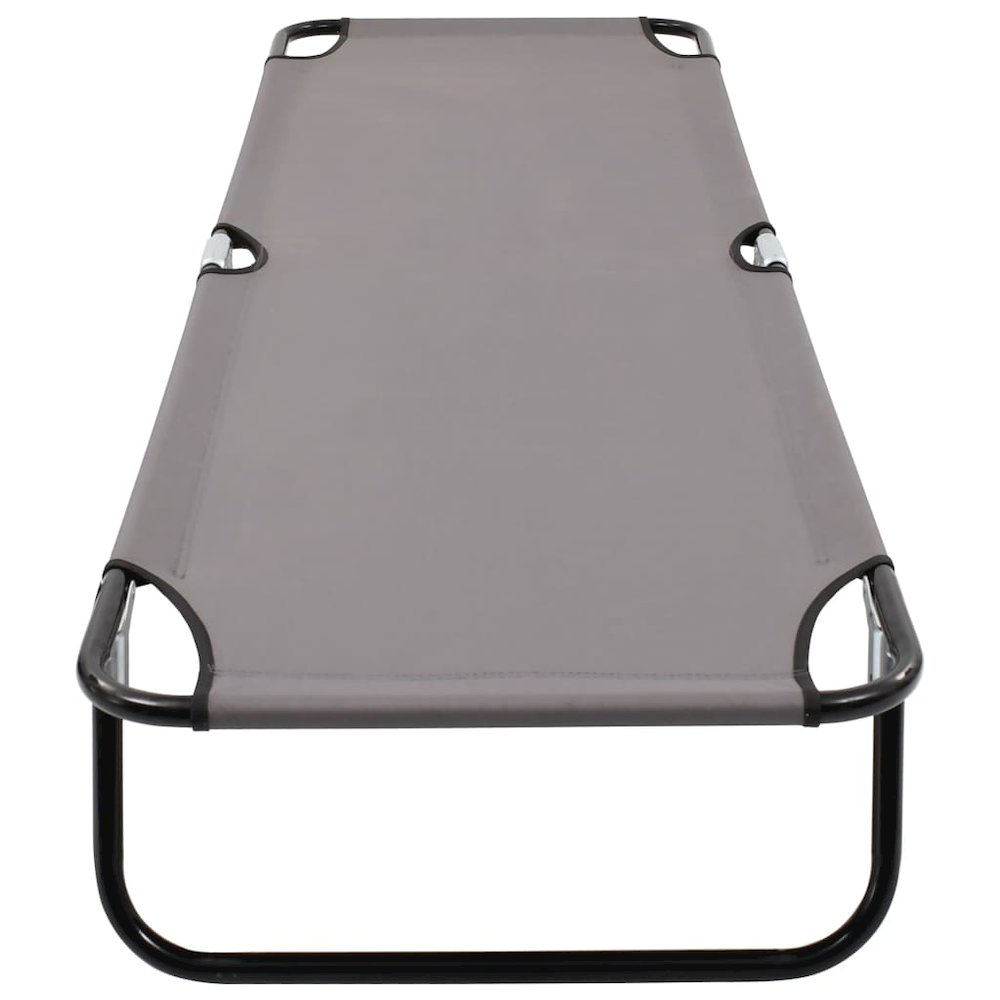 Sun Lounger Grey Strong steel frame & 600D polyester Standard - vidaXL