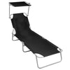 Sunlounger Black Powder-coated aluminum Standard Foldable - vidaXL