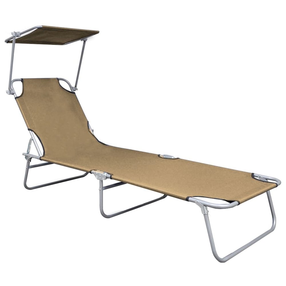Sunlounger Taupe - vidaXL