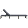 Sun Lounger Anthracite PE Rattan, Powder-Coated Steel, 100% Polyester - vidaXL