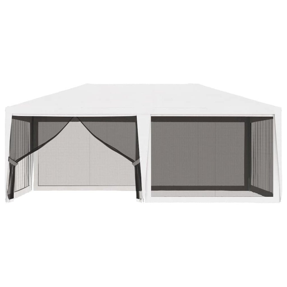 Party Tent White with Black Mesh - vidaXL
