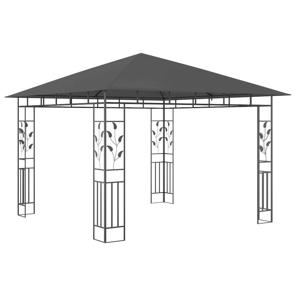 Gazebo Anthracite Powder-coated steel, polyester 9.8x9.8x8.9 ft - vidaXL