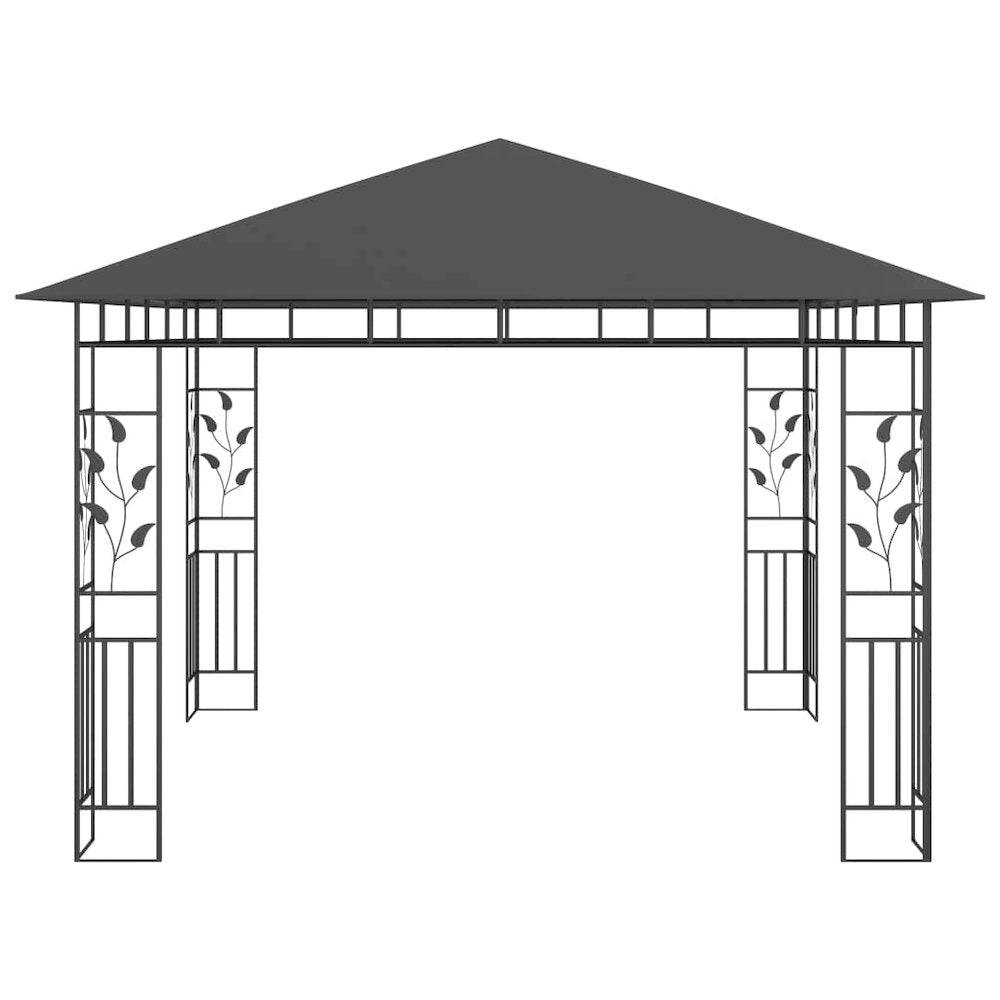 Gazebo Anthracite Powder-coated steel, polyester 9.8x9.8x8.9 ft - vidaXL