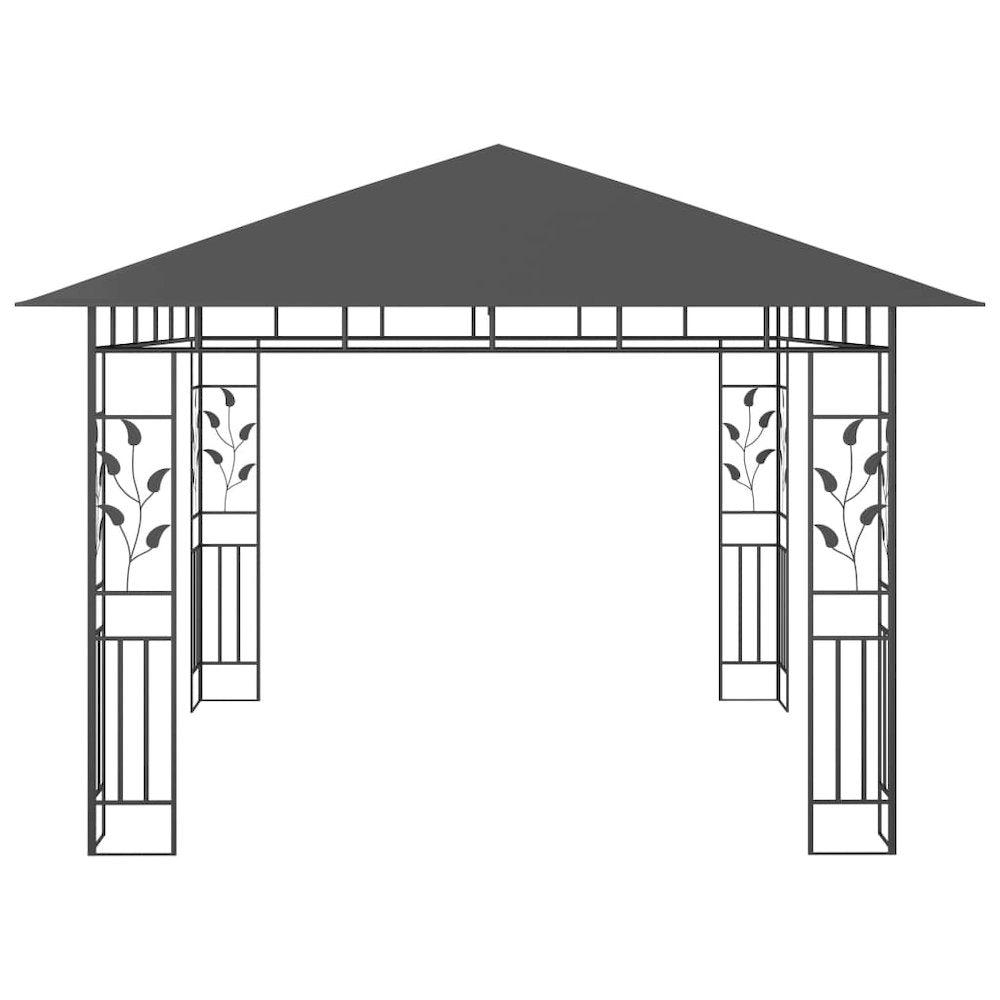 Gazebo Anthracite Powder-coated steel, polyester 9.8x9.8x8.9 ft - vidaXL