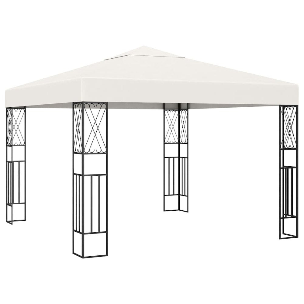 Gazebo Cream Polyester 3x3 ft Durable Gazebo Square - vidaXL