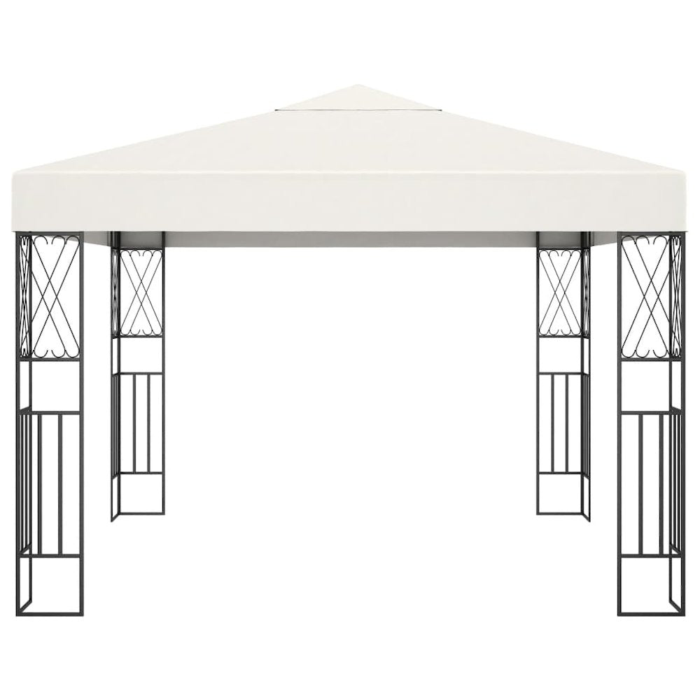 Gazebo Cream Polyester 3x3 ft Durable Gazebo Square - vidaXL