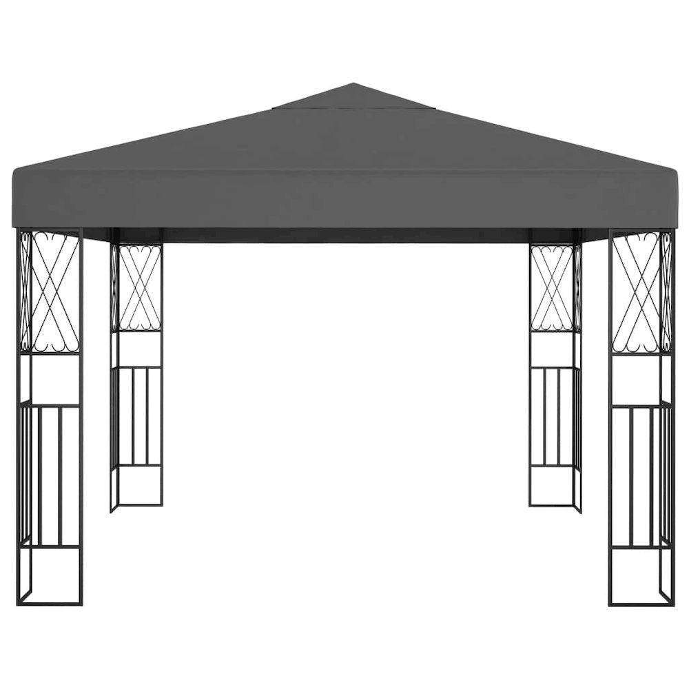 Gazebo Anthracite Polyester fabric 9.8 x 9.8 ft Decorative Inlays - vidaXL