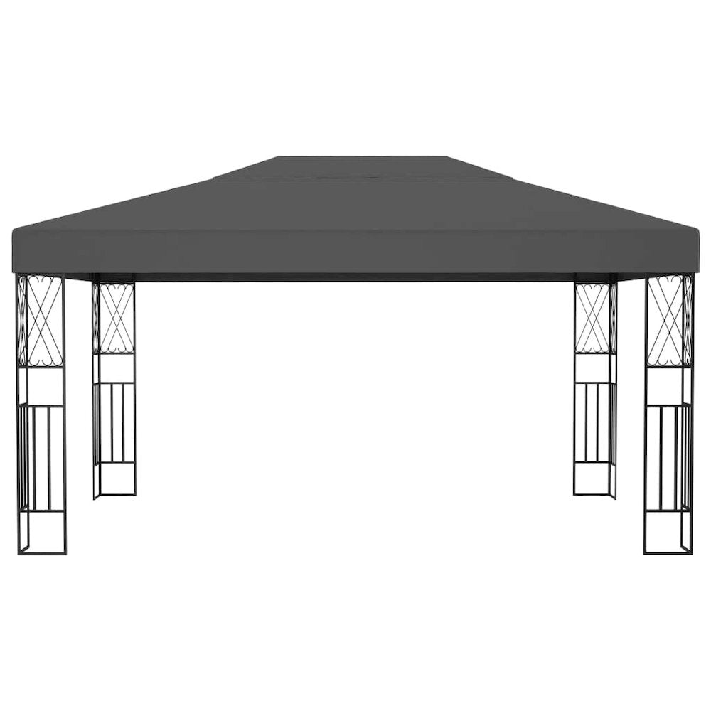 Gazebo Anthracite 100% polyester, steel 10 x 13 ft Tough Gazebo - vidaXL