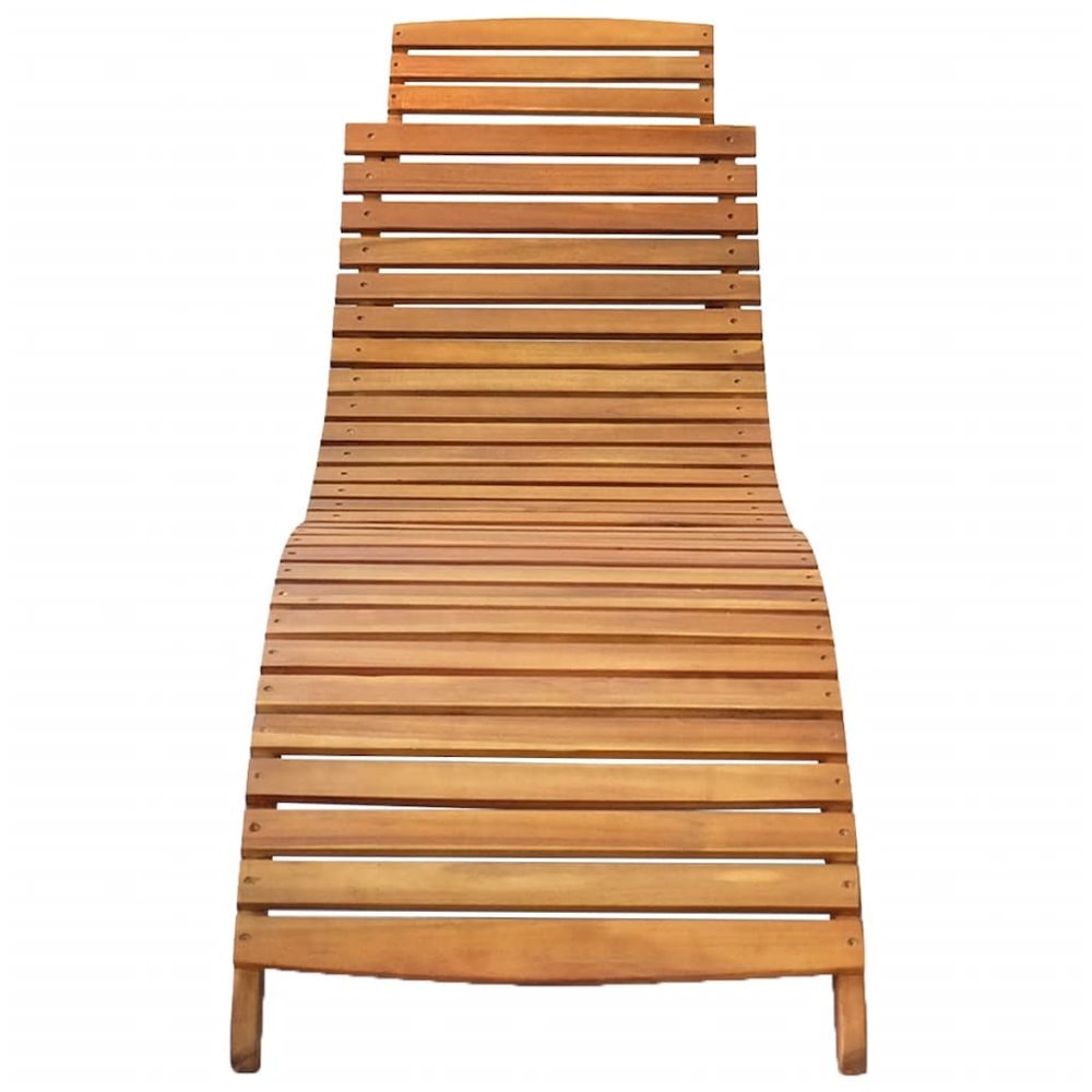 Sunlounger Brown Solid acacia wood Standard Collapsible - vidaXL