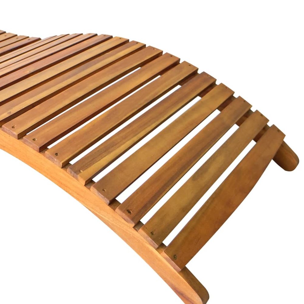 Sunlounger Brown Solid acacia wood Standard Collapsible - vidaXL
