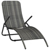 Sun Lounger Grey Made of PE rattan and powder-coated steel - vidaXL