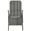 Sun Lounger Grey Made of PE rattan and powder-coated steel - vidaXL