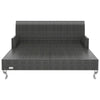 Sun Lounger Black rattan and cream white cushion - vidaXL