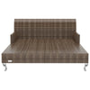 Sun Lounger Brown and Cream Poly Rattan, Powder-Coated Steel, Fabric - vidaXL