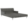 Sun Lounger Grey Rattan and Dark Grey Cushion - vidaXL