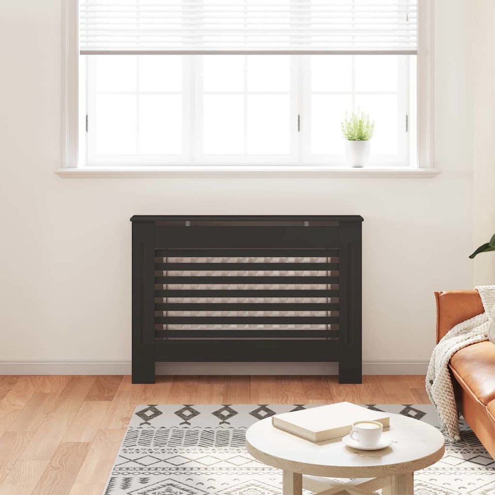 Radiator Cover Black 44.1''x7.5''x32.1'' MDF - vidaXL
