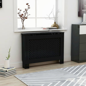 vidaXL Radiator Cover Black 44.1''x17.5''x31.9'' MDF, 288192