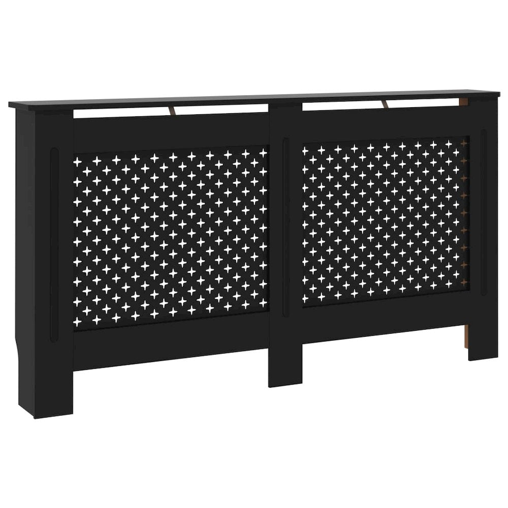 vidaXL Radiator Cover Black 59.8''x17.5''x31.9'' MDF, 288195