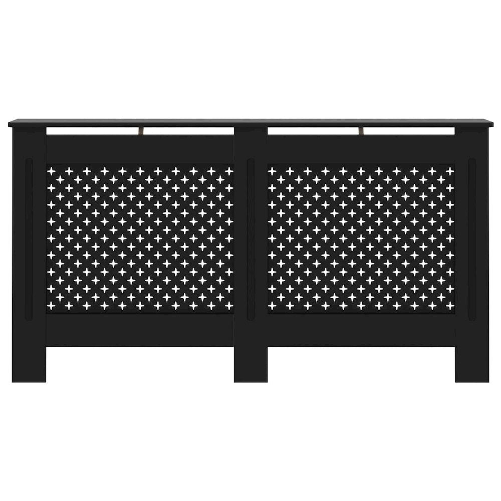 vidaXL Radiator Cover Black 59.8''x17.5''x31.9'' MDF, 288195