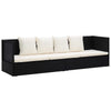 Garden Bed Black, Cream White PE Rattan, Powder-Coated Steel - vidaXL