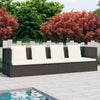 Garden Bed Brown PE rattan Foldable Cushioned Sun Lounger - vidaXL